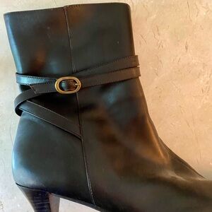 Talbots Brown leather  Ankle Booties with Decorative Strap